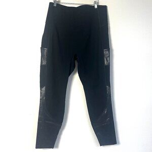 2/$30 Spanx by Sara Blakely Black Faux Leather Panel Leggings 2X